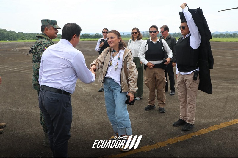 La vicepresidenta de Ecuador, María José Pinto, visitó Napo